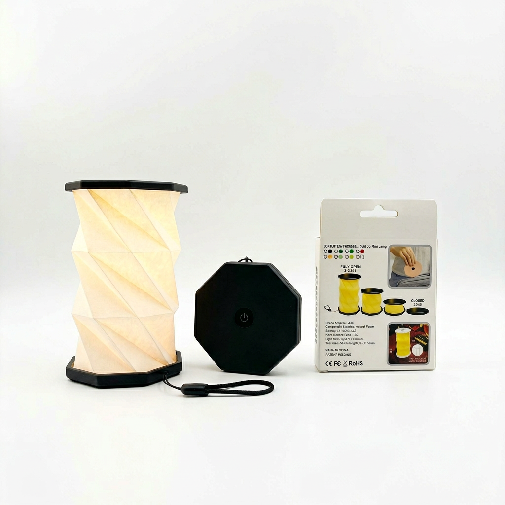 Hopfällbar papperslampa – detaljbild