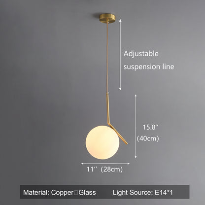 Taklampa Glob i Mässing – alternativ bild 2
